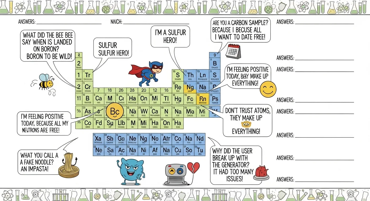 Clever Periodic Table Puns  Worksheets