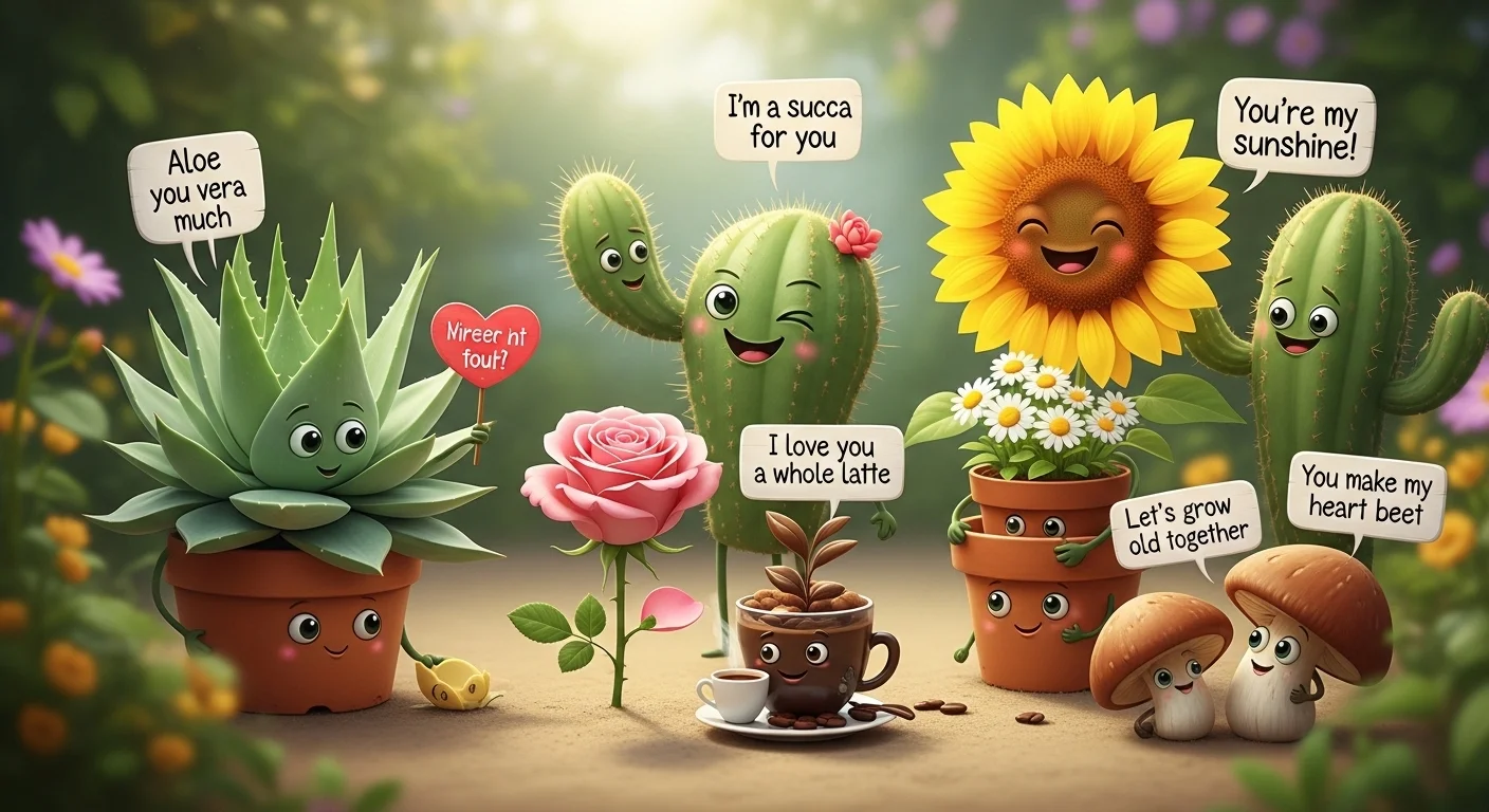Cute Plant Love Puns One-Liners