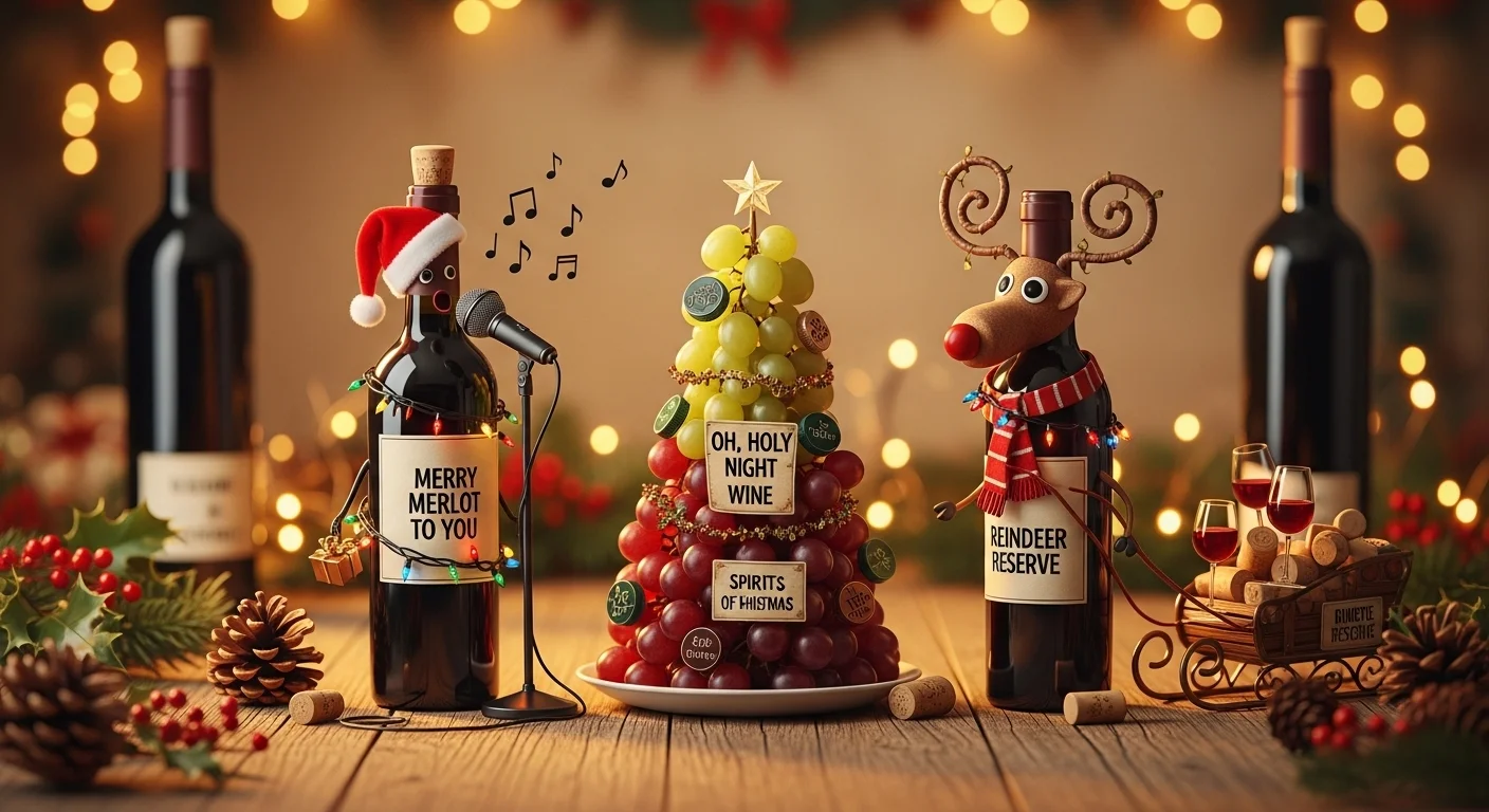 Easy Christmas Wine One-Liners