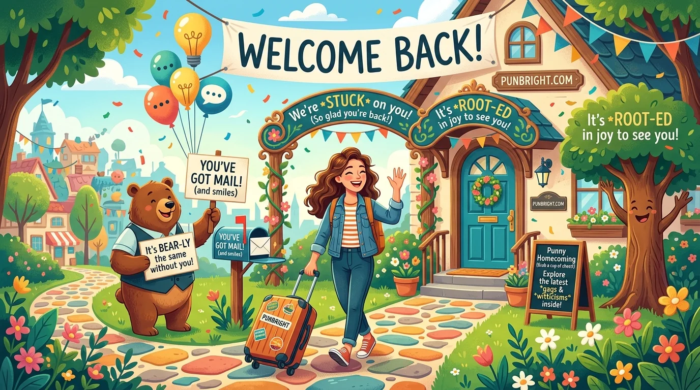 Welcome Back Puns Captions